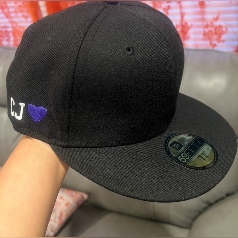 New Era Black Cap with Purple Heart